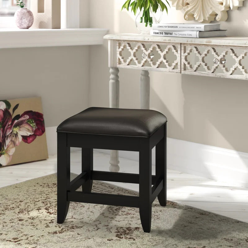 Seating Stool: Black Vanity Stool