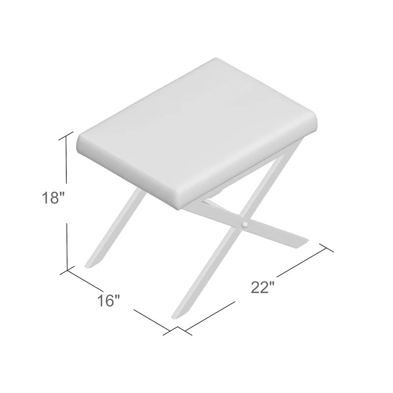 Seating Stool: Metal Vanity Stool