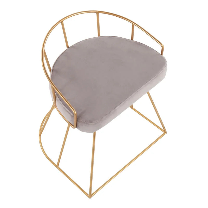 Seating Stool: Metal Vanity Stool
