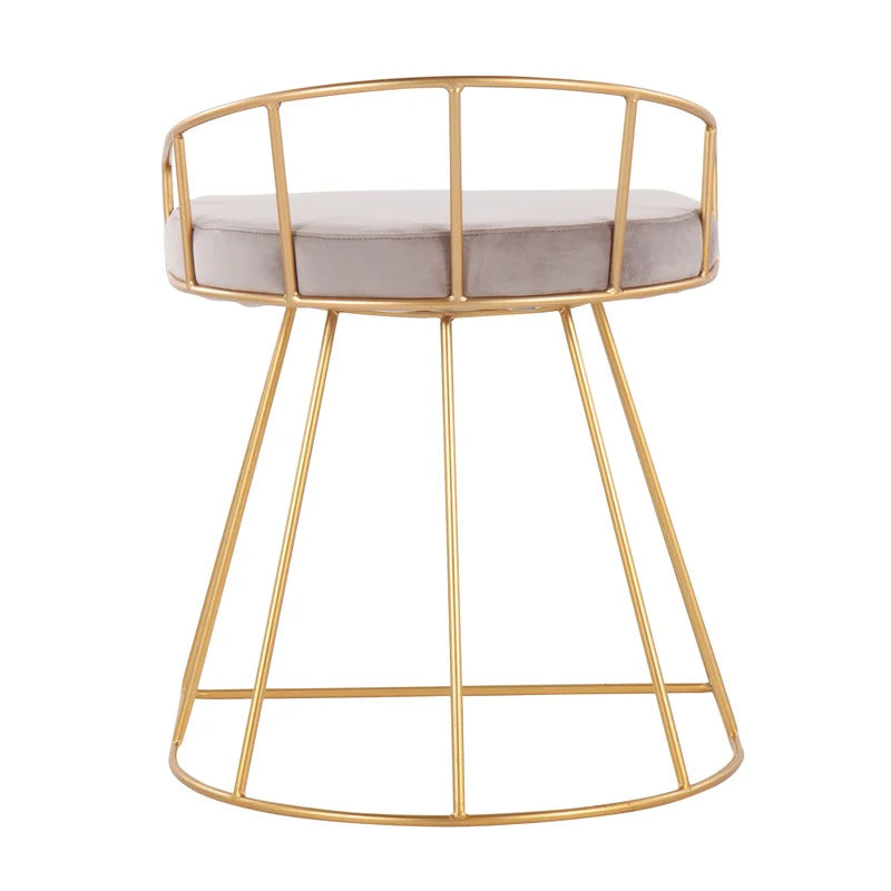 Seating Stool: Metal Vanity Stool