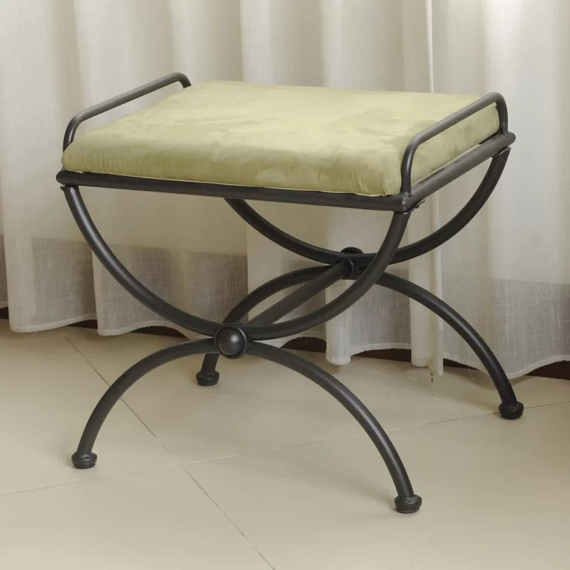 Seating Stool: Metal Vanity Stool