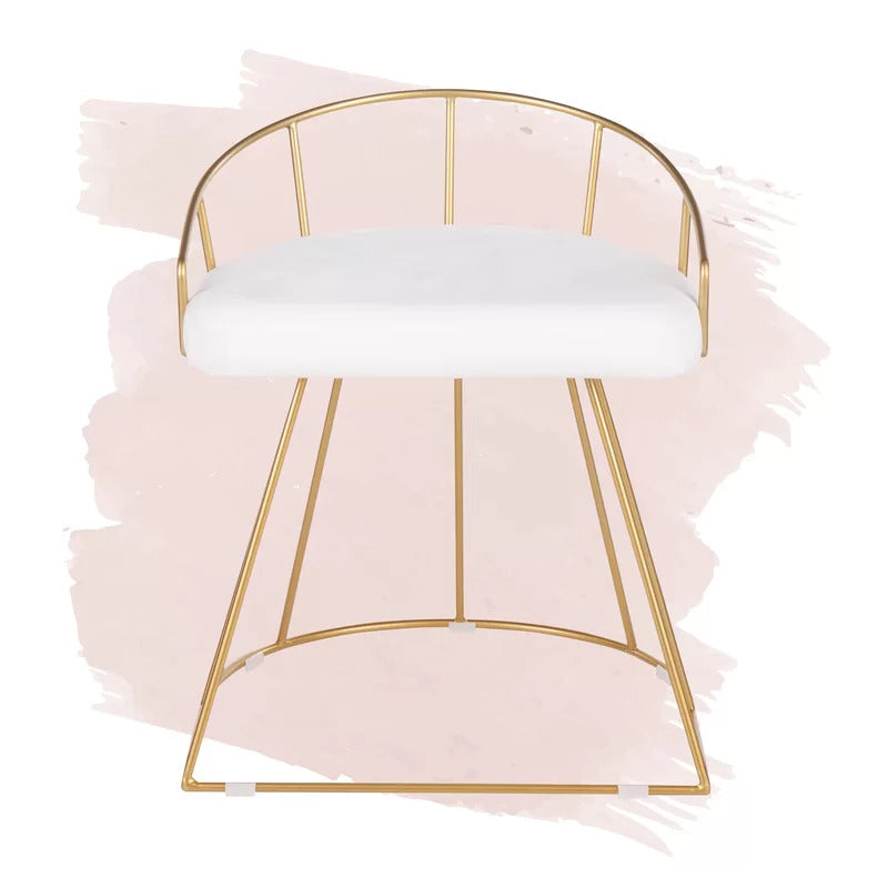 Seating Stool: Metal Vanity Stool