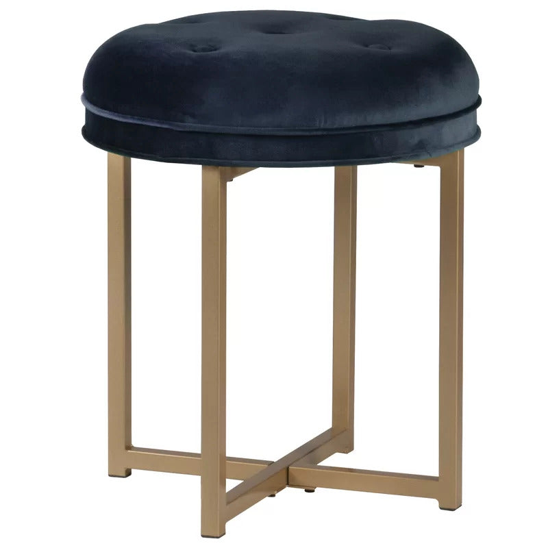 Seating Stool: Metal Vanity Stool