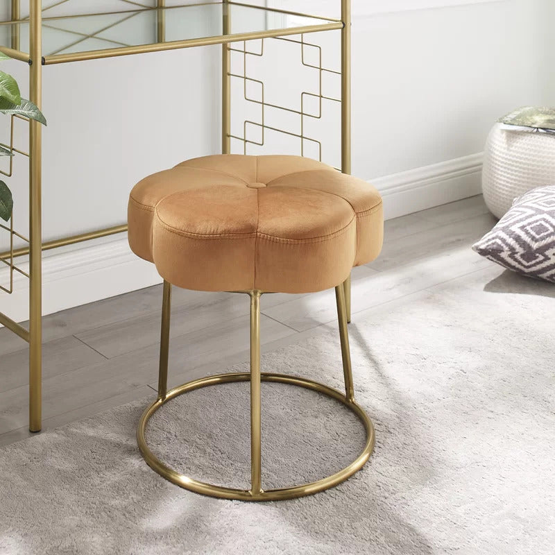 Seating Stool: Metal Vanity Stool