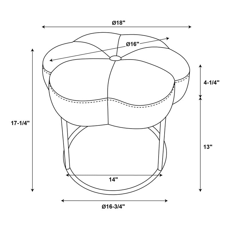 Seating Stool: Metal Vanity Stool