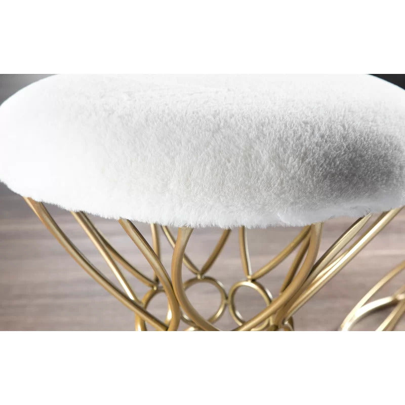 Seating Stool: Metal Vanity Stool
