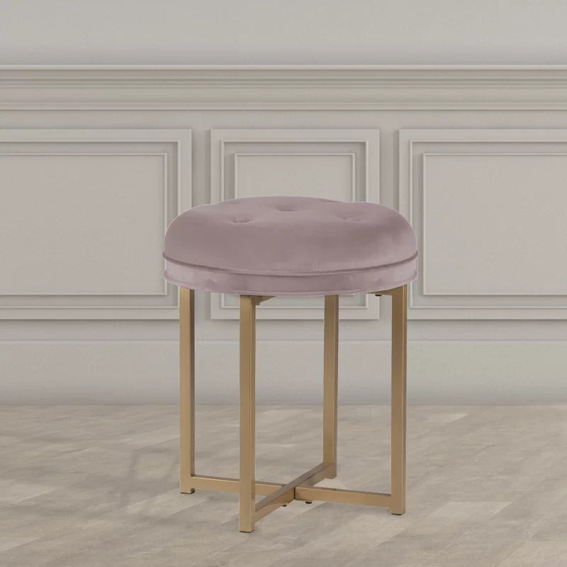 Seating Stool: Metal Vanity Stool