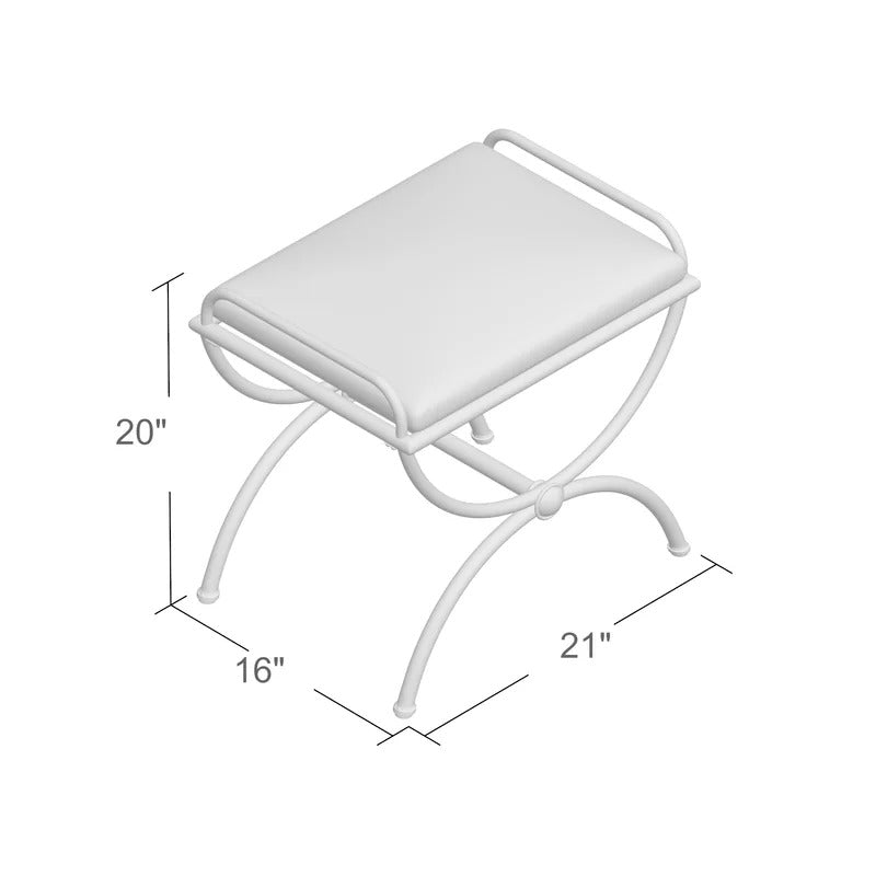 Seating Stool: Metal Vanity Stool