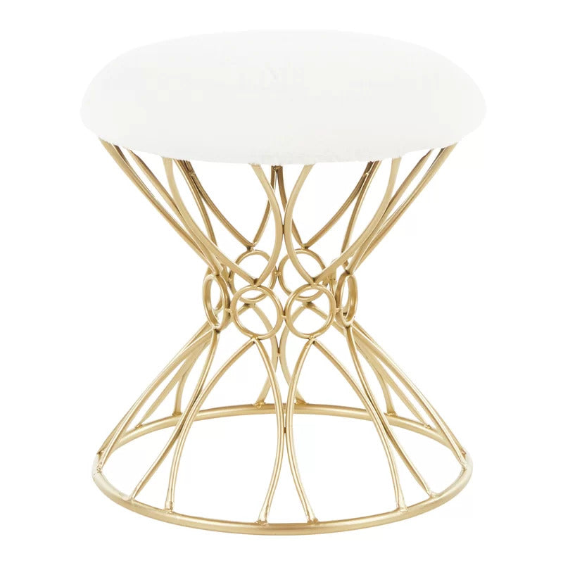 Seating Stool: Metal Vanity Stool