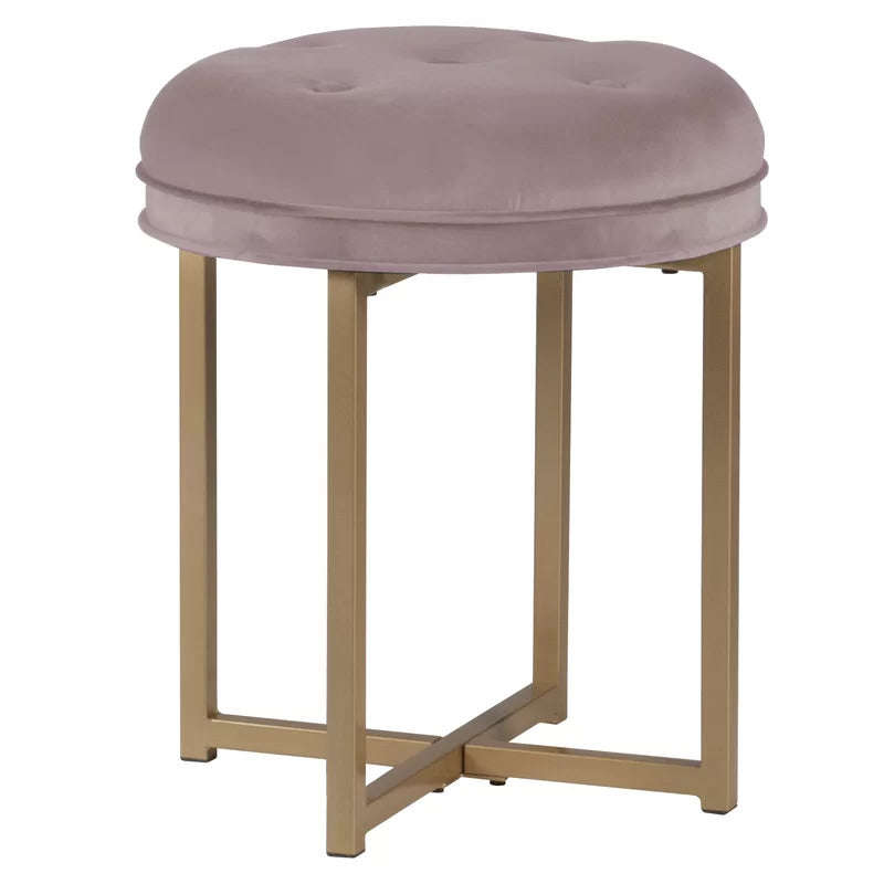 Seating Stool: Metal Vanity Stool