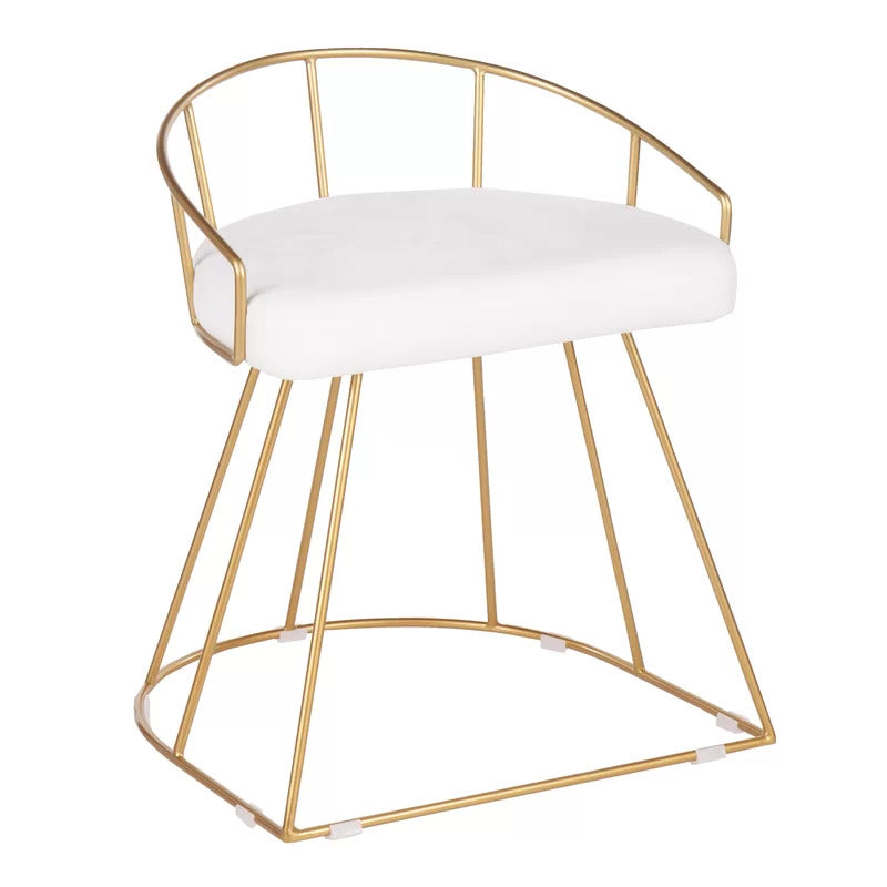 Seating Stool: Metal Vanity Stool