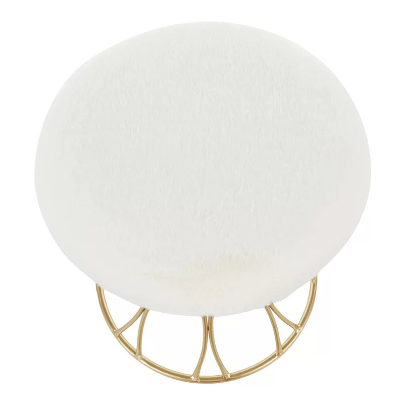 Seating Stool: Metal Vanity Stool