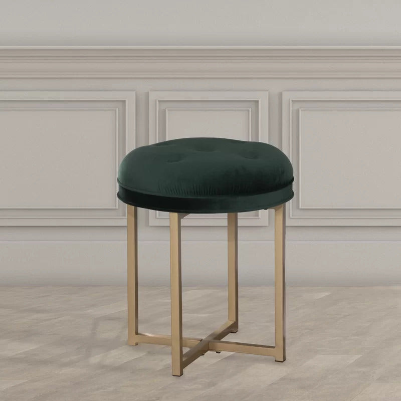 Seating Stool: Metal Vanity Stool