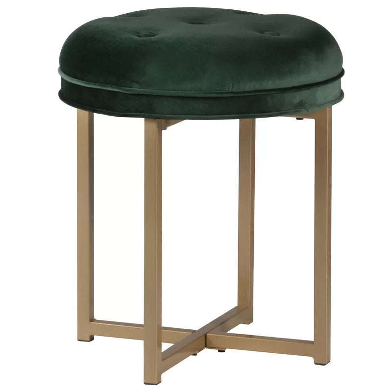 Seating Stool: Metal Vanity Stool