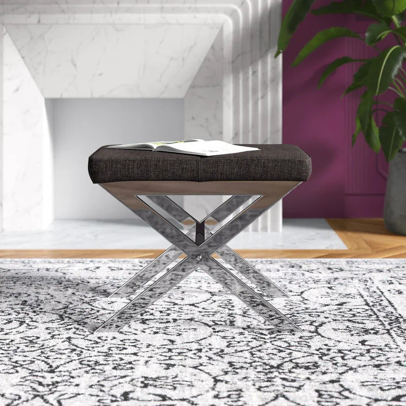 Seating Stool: Metal Vanity Stool