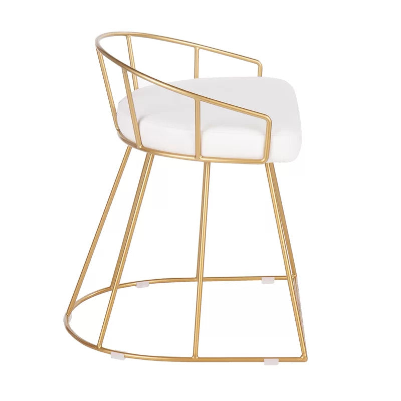 Seating Stool: Metal Vanity Stool