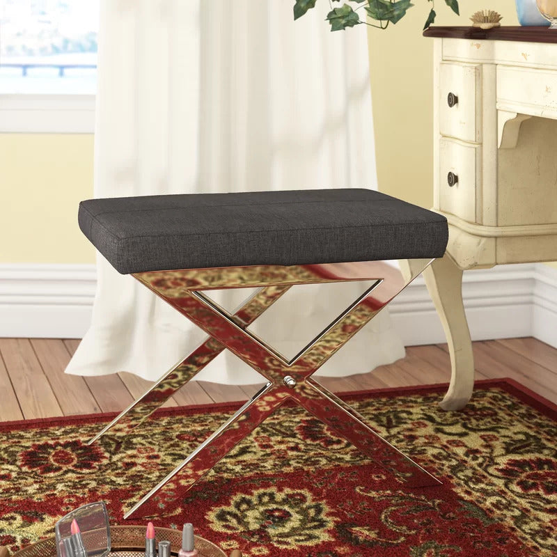 Seating Stool: Metal Vanity Stool