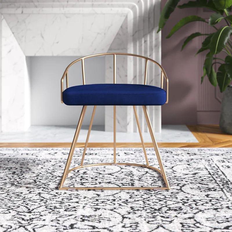 Seating Stool: Metal Vanity Stool