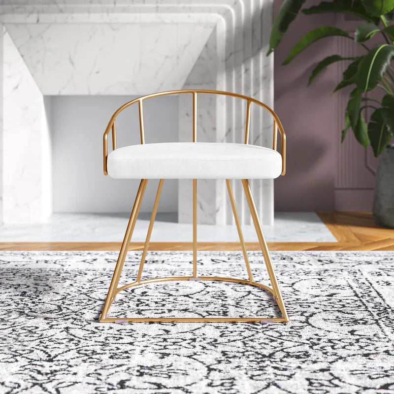 Seating Stool: Metal Vanity Stool