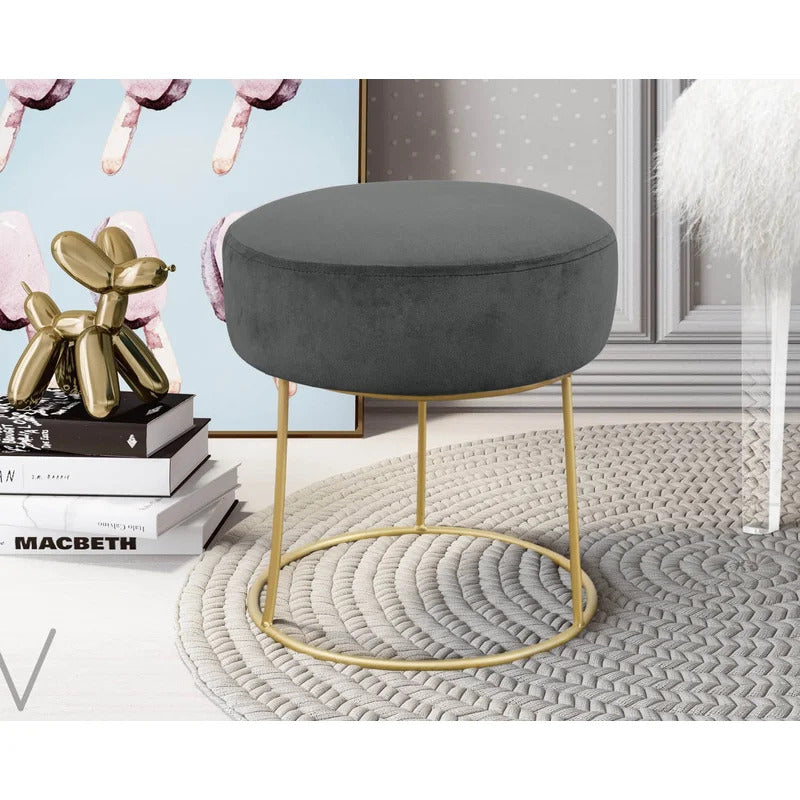 Seating Stool: Metal Vanity Stool