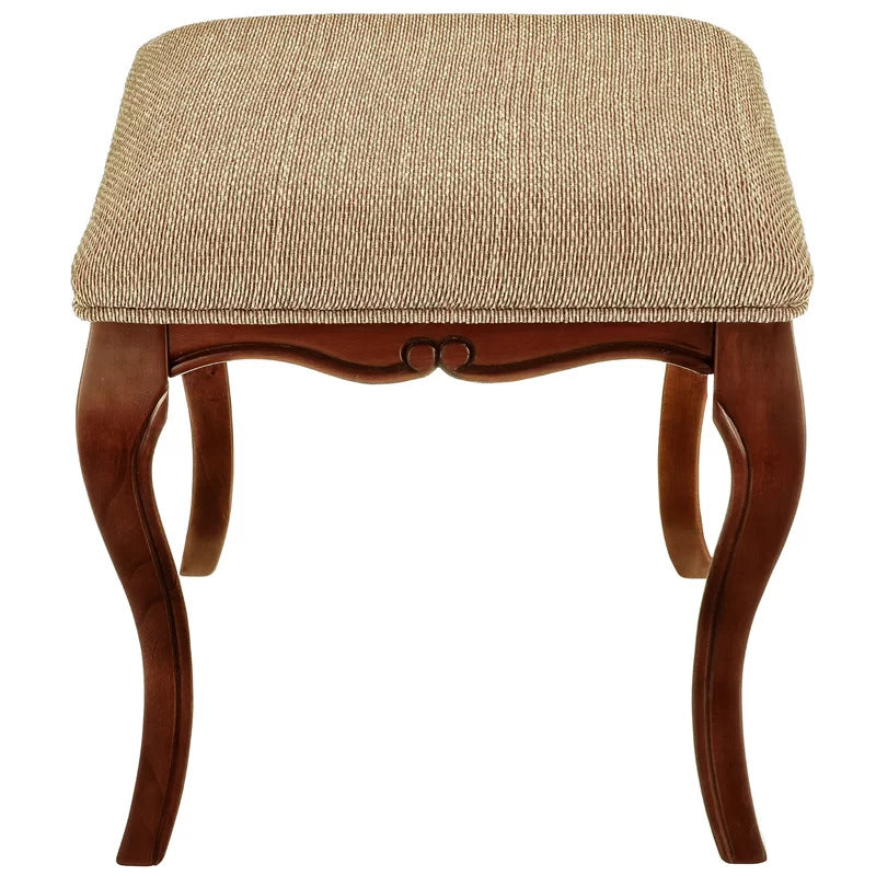 Seating Stool: Solid Wood Vanity Stool