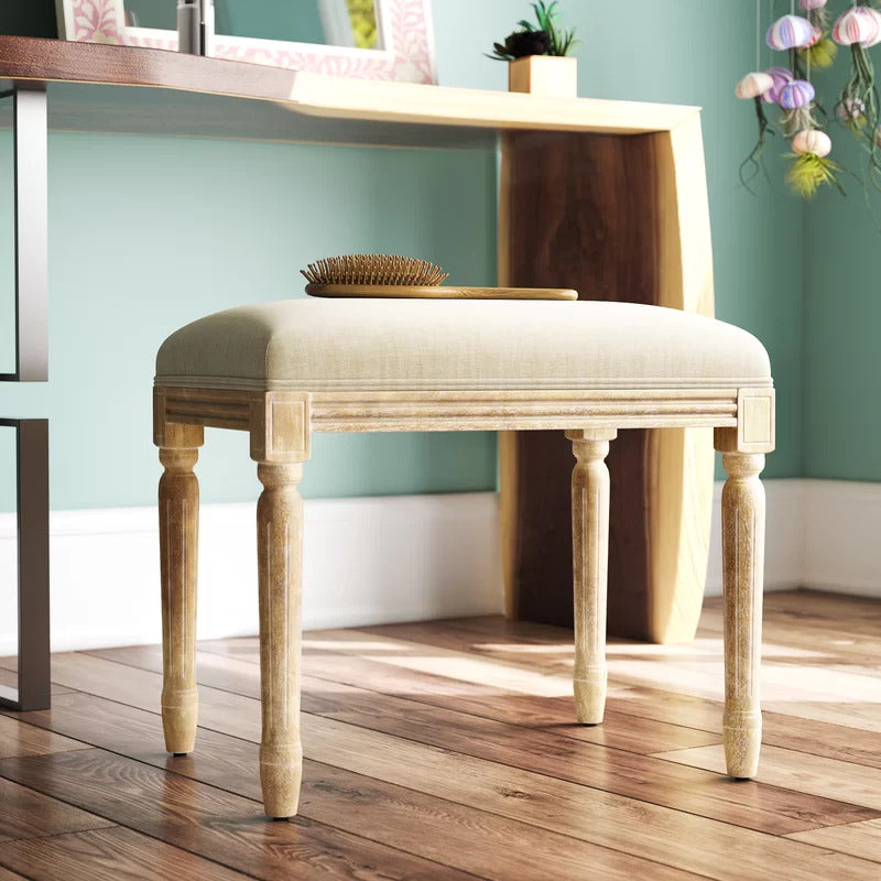 Seating Stool: Solid Wood Vanity Stool