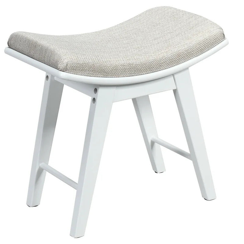 Seating Stool: Solid Wood Vanity Stool