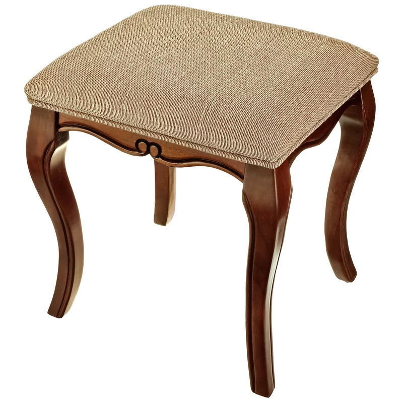 Seating Stool: Solid Wood Vanity Stool