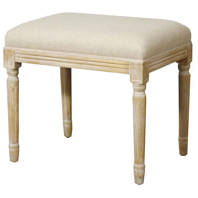 Seating Stool: Solid Wood Vanity Stool