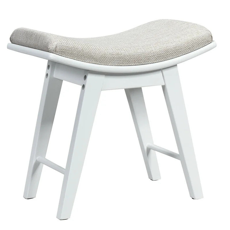 Seating Stool: Solid Wood Vanity Stool