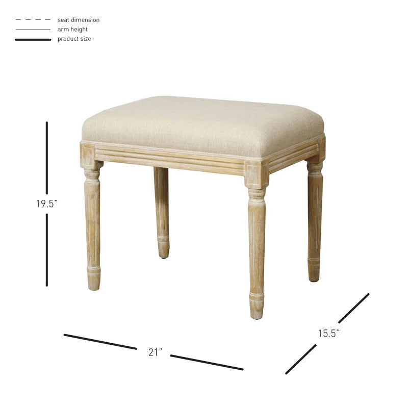 Seating Stool: Solid Wood Vanity Stool