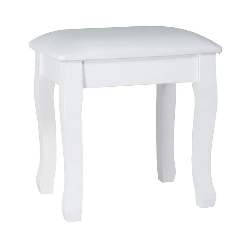 Seating Stool: White Vanity Stool