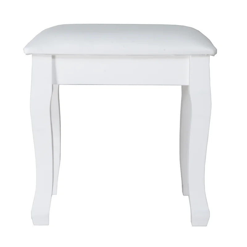 Seating Stool: White Vanity Stool