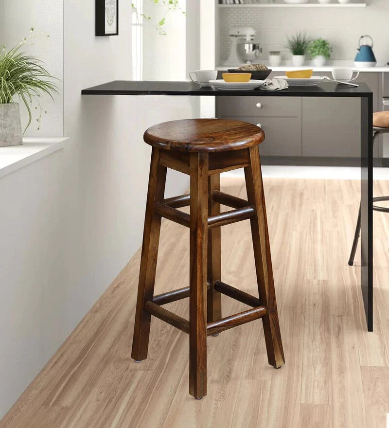 Sheesham Furniture :- Bar Stool in Honey Oak Finished