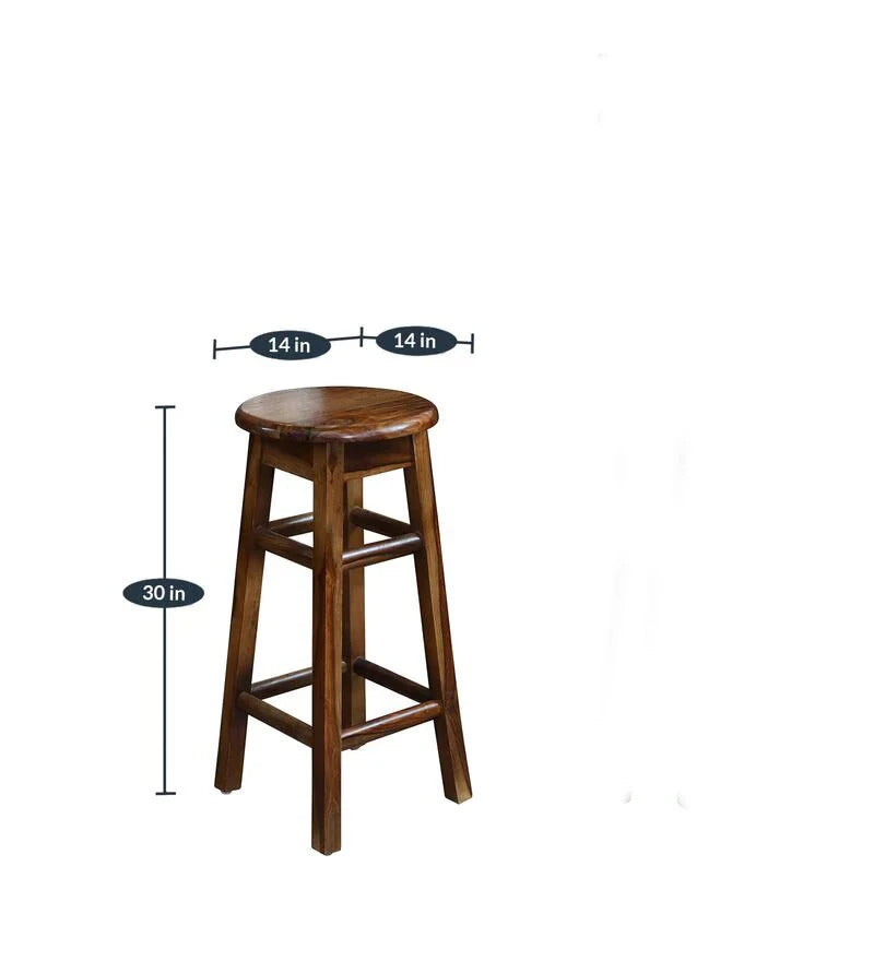 Sheesham Furniture :- Bar Stool in Honey Oak Finished