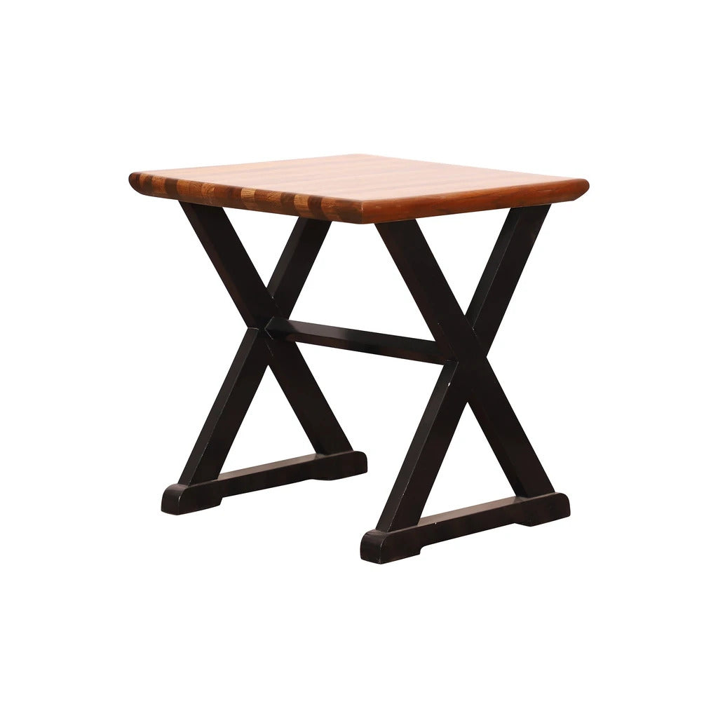 Sheesham Furniture:- Cross Bottom End Table in Teak