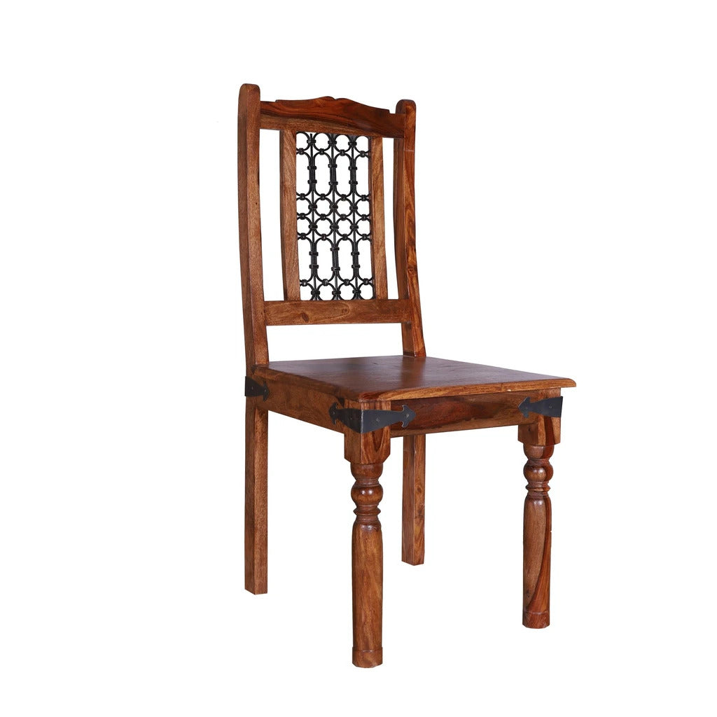 Sheesham Furniture:- Iron Jali Dining Chair