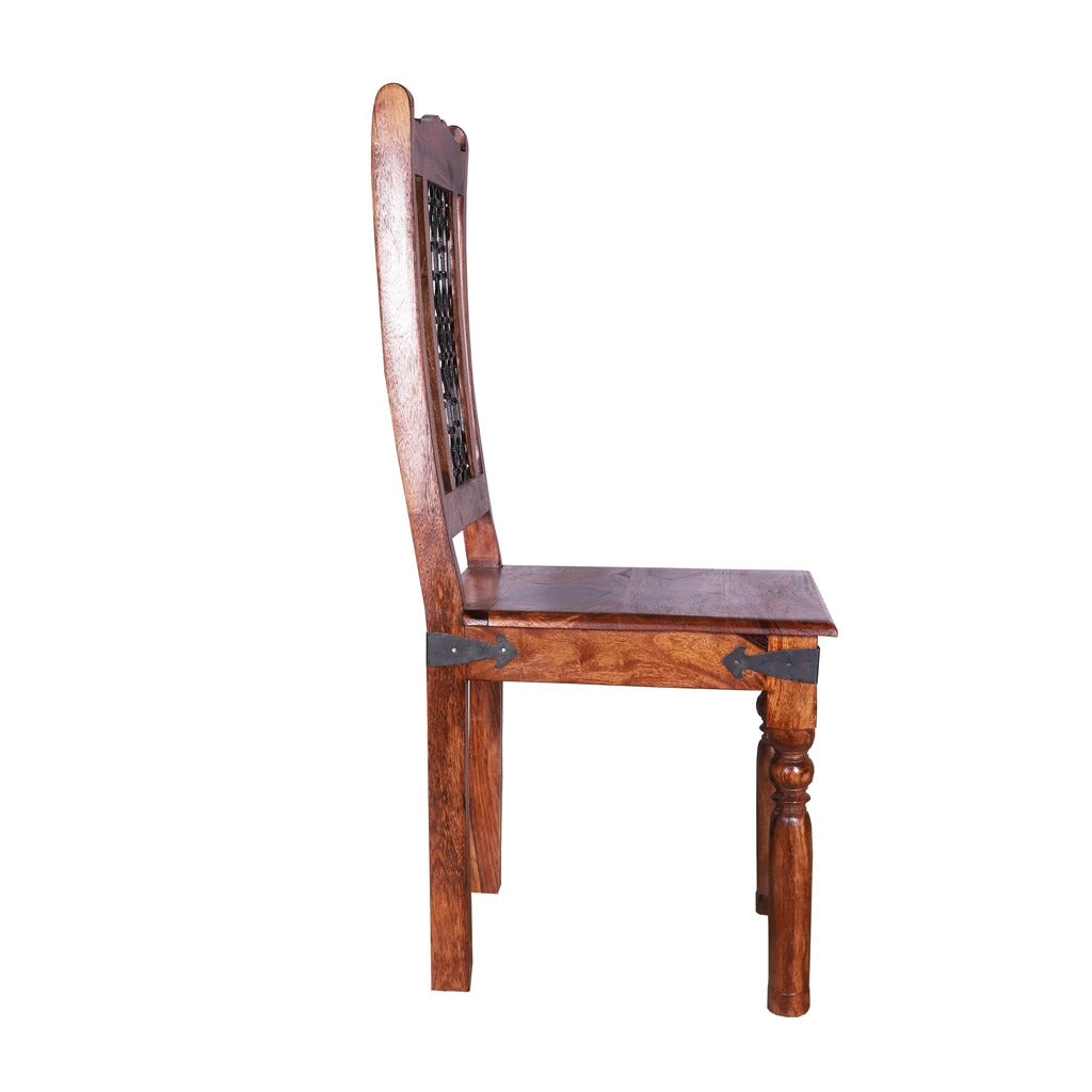 Sheesham Furniture:- Iron Jali Dining Chair