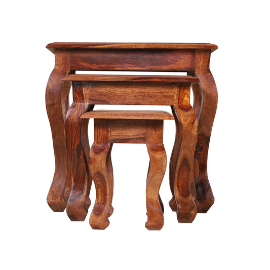 Sheesham Furniture:-  Nesting Tables Set Of Three