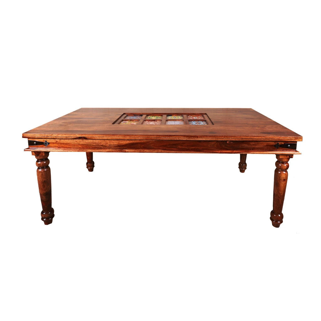 Sheesham Furniture:- Six Seater Ceramic Dining Set