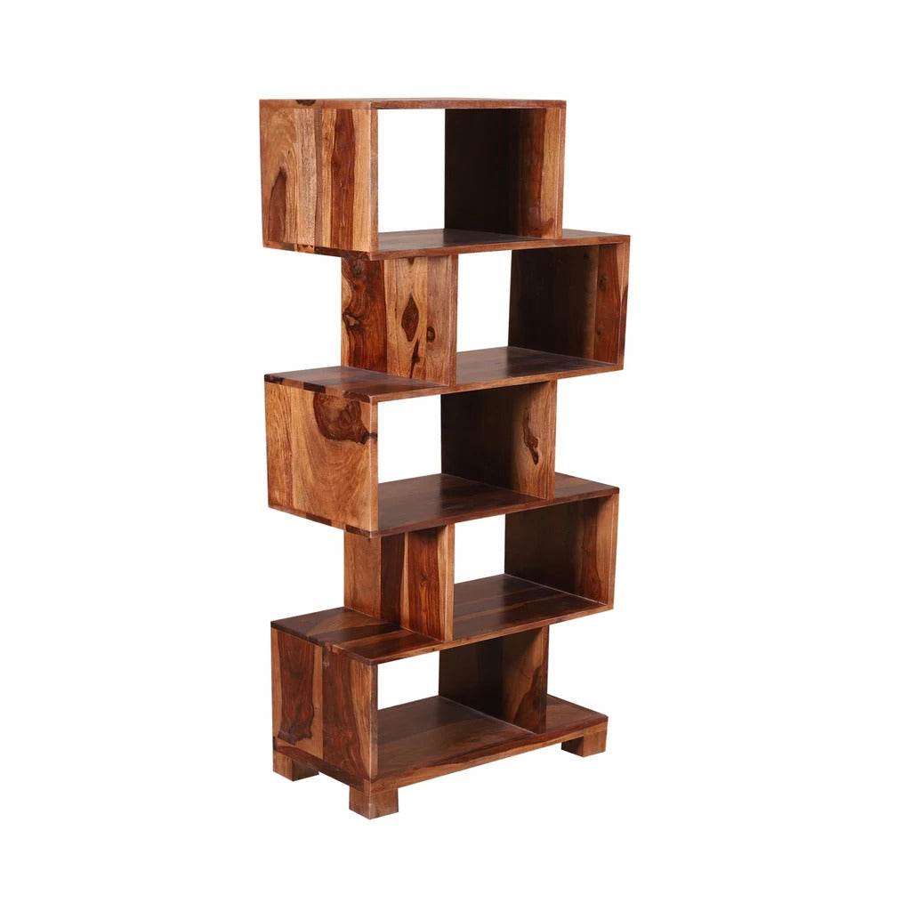 Sheesham Furniture:- Solid Wood BookShelf in Natural Finish