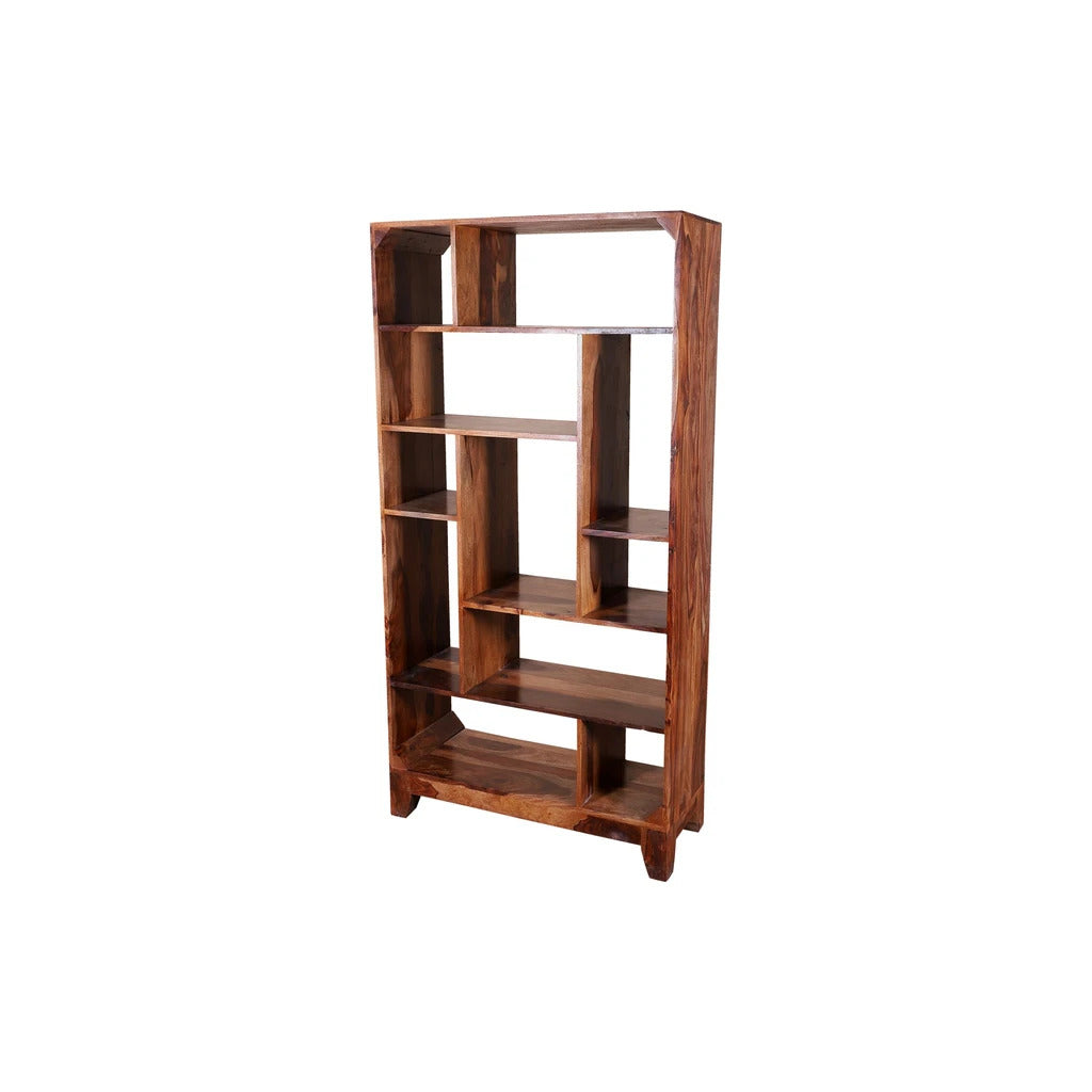 Sheesham Furniture:- Solid Wood Book Shelf in Natural Finish