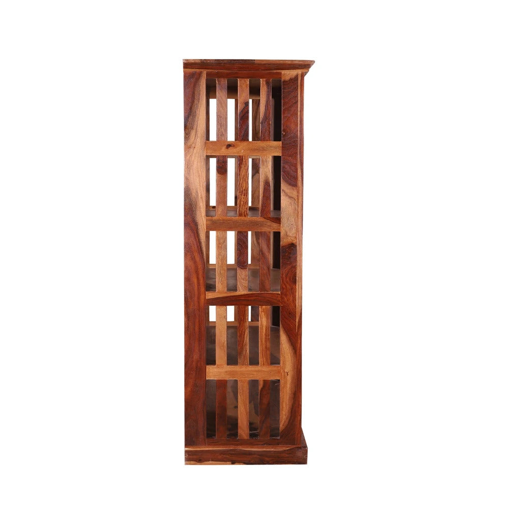 Sheesham Furniture:- Solid Wood Bookshelf in Natural Finish