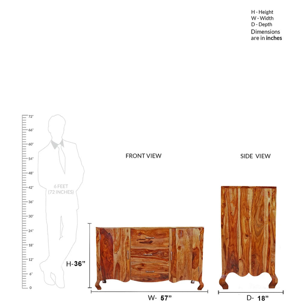 Sheesham Furniture:- Solid Wood Cabinet in Honey Finished