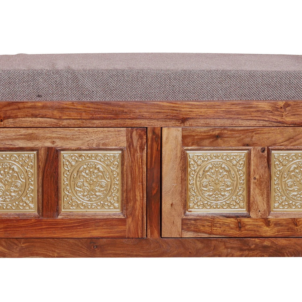 Sheesham Furniture:- Solid Wood Cushion Storage Setti
