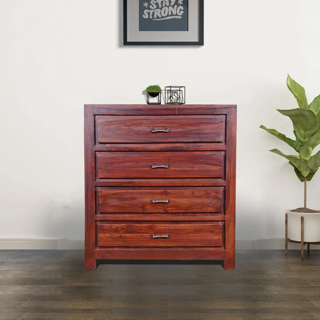 Sheesham Furniture:- Solid Wood Four Drawer Chest of Drawers