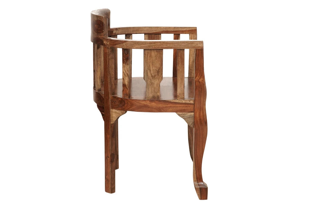 Sheesham Furniture Solid Wood Living Room Chair in Honey Oak Finished