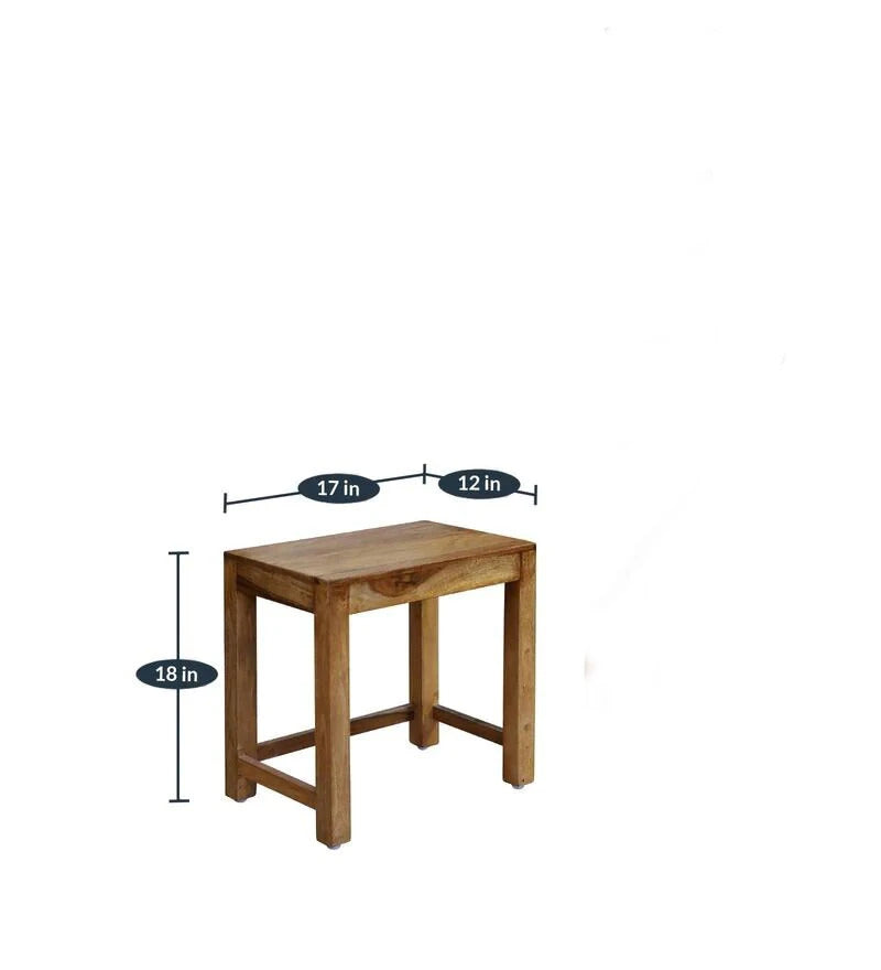 Sheesham Furniture :- Solid Wood Set of Three End Table in Honey Oak Finished