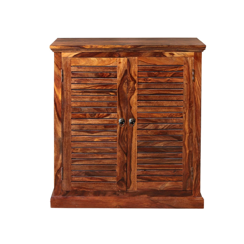 Sheesham Furniture:- Solid Wood Two Door Shoe Rack