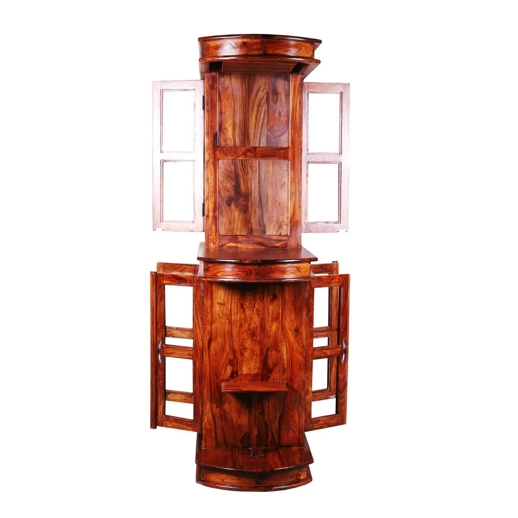 Sheesham Furniture Wood Bar Cabinet in Natural Finish